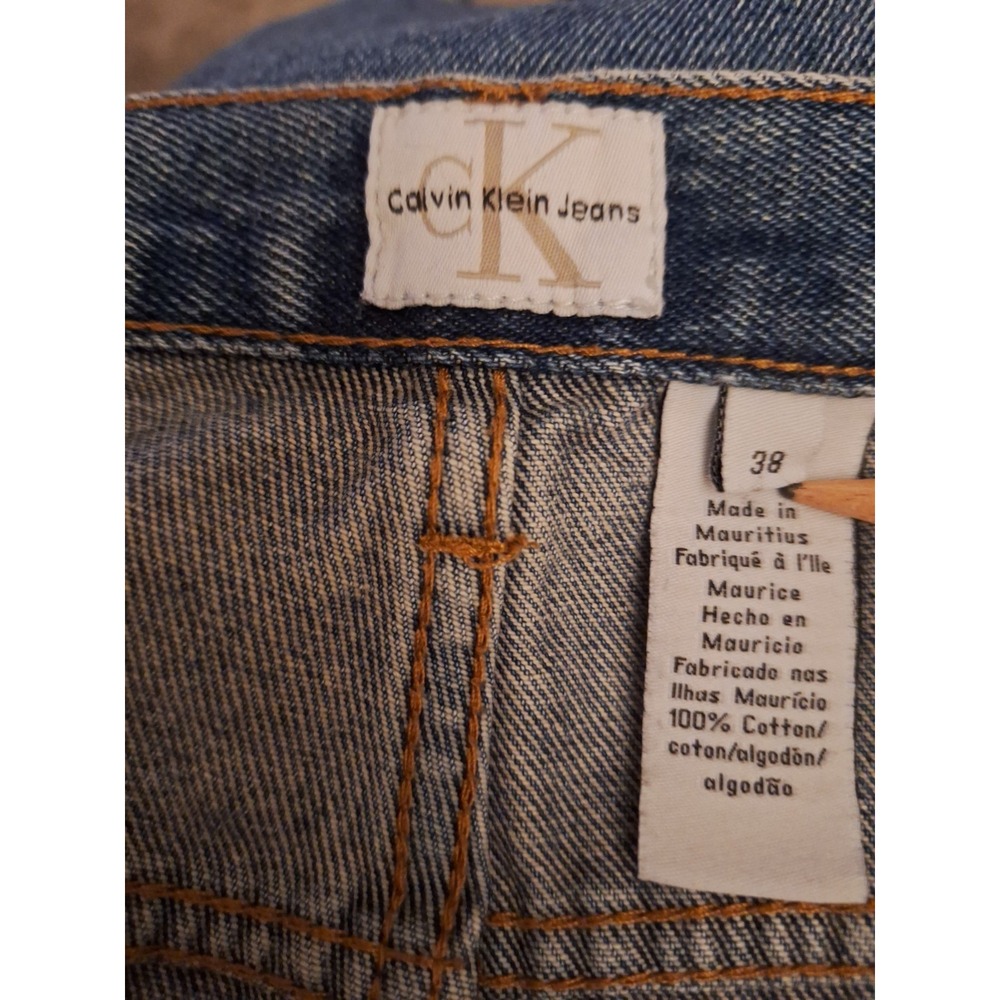 Calvin Klein Mens Blue Jeans Dungaree Shorts 38R 4 Pockets 8.5" Inseam #182 - Picture 3 of 6